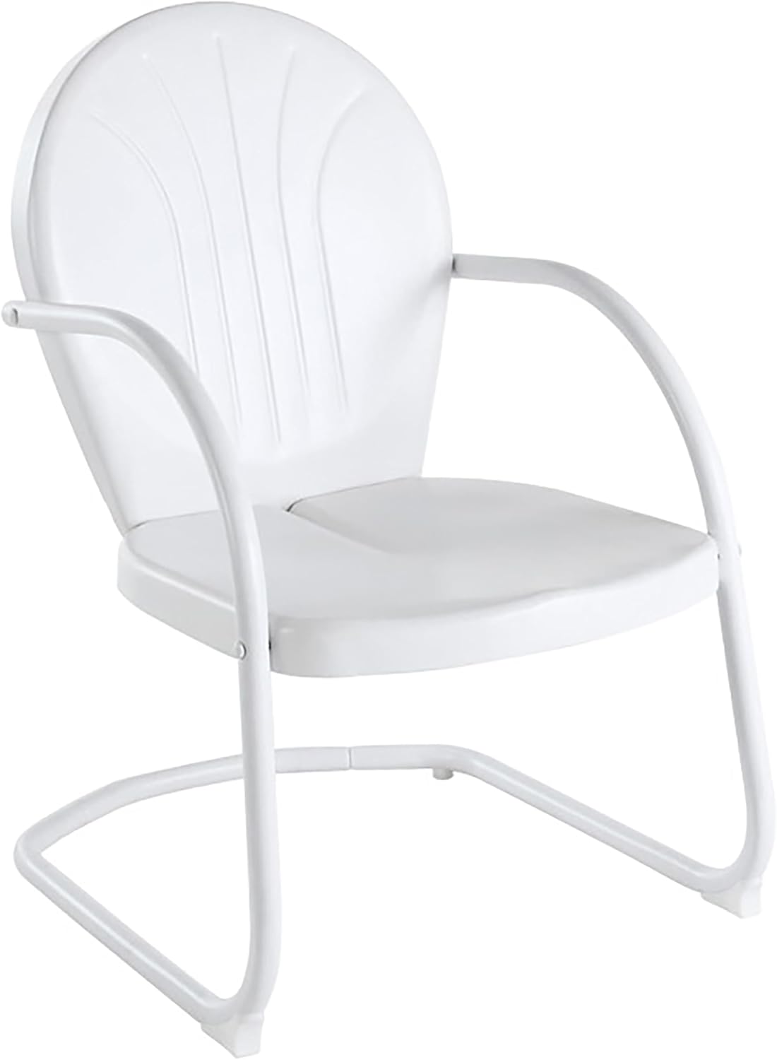 Crosley Furniture Griffith Outdoor Chair, Retro Metal Patio Chairs for Dining, Porch, Deck, Balcony, White