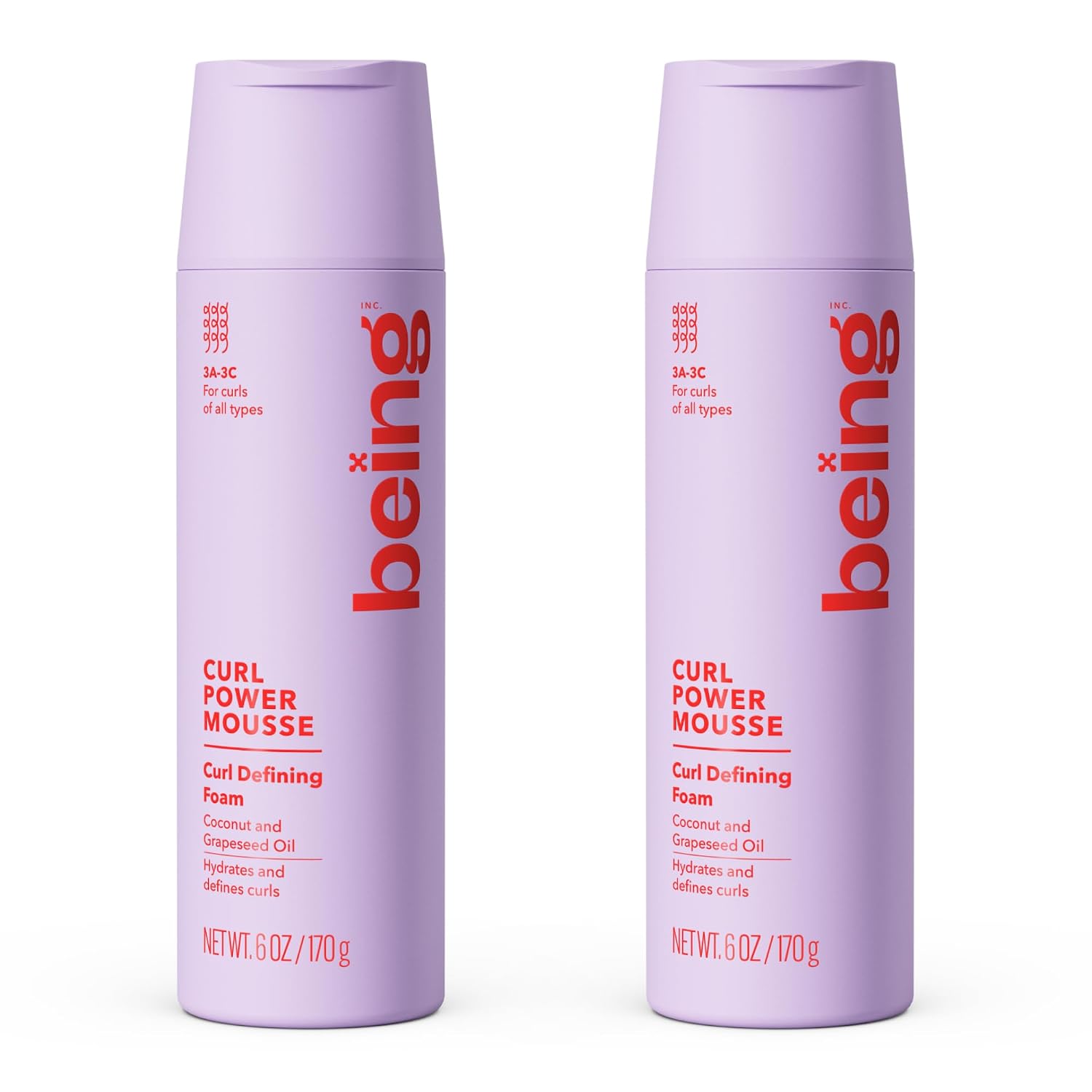 being CURL POWER MOUSSE Curl Defining Foam with Coconut and Grapeseed Oil 6 OZ(Pack of 2)