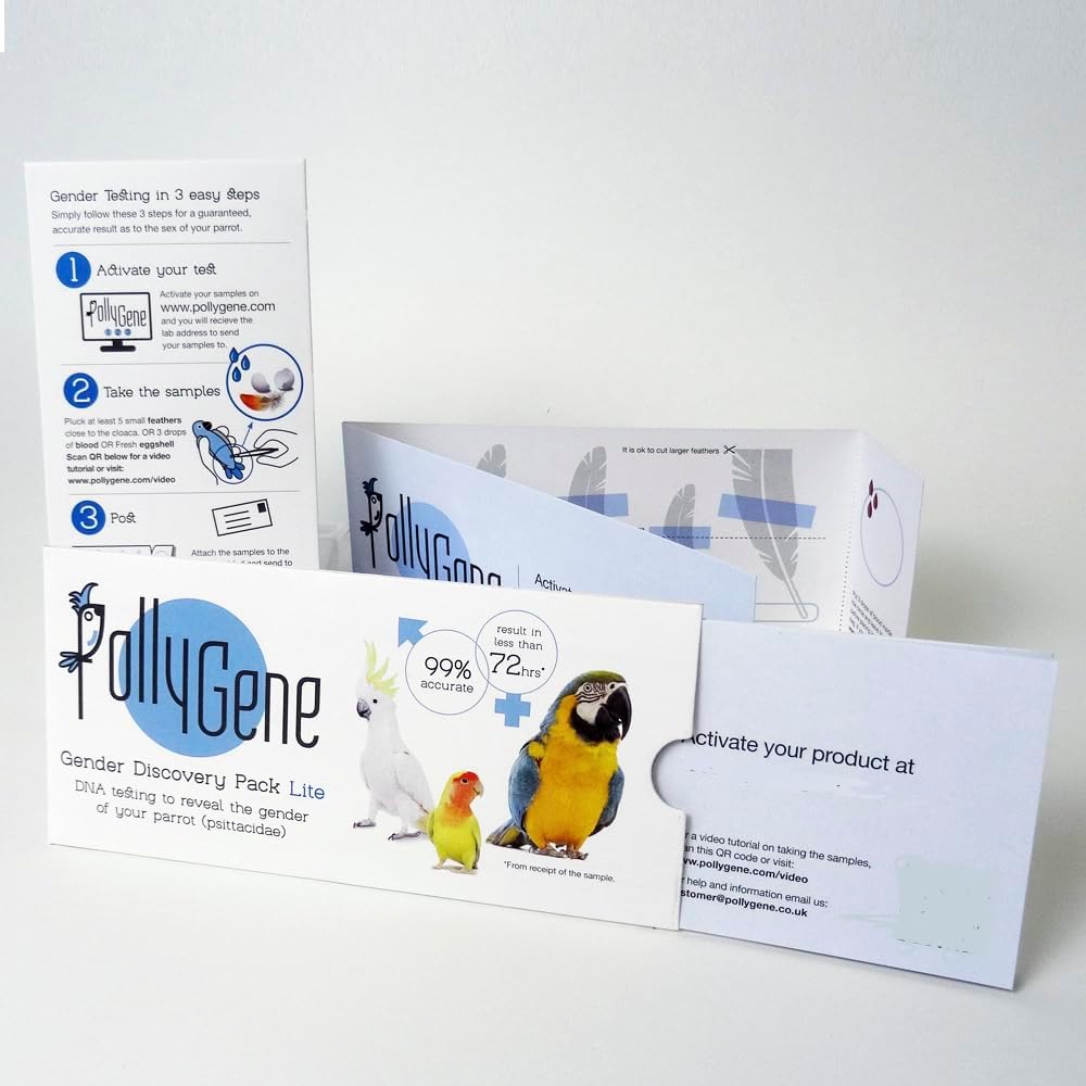 Parrot DNA Gender Test – Bird Sexing Kit for African Grey, Macaw, Budgerigar, Lovebird, Cockatoo, Indian Ringneck. Avian Gender Reveal. Trusted lab Service Based in The USA