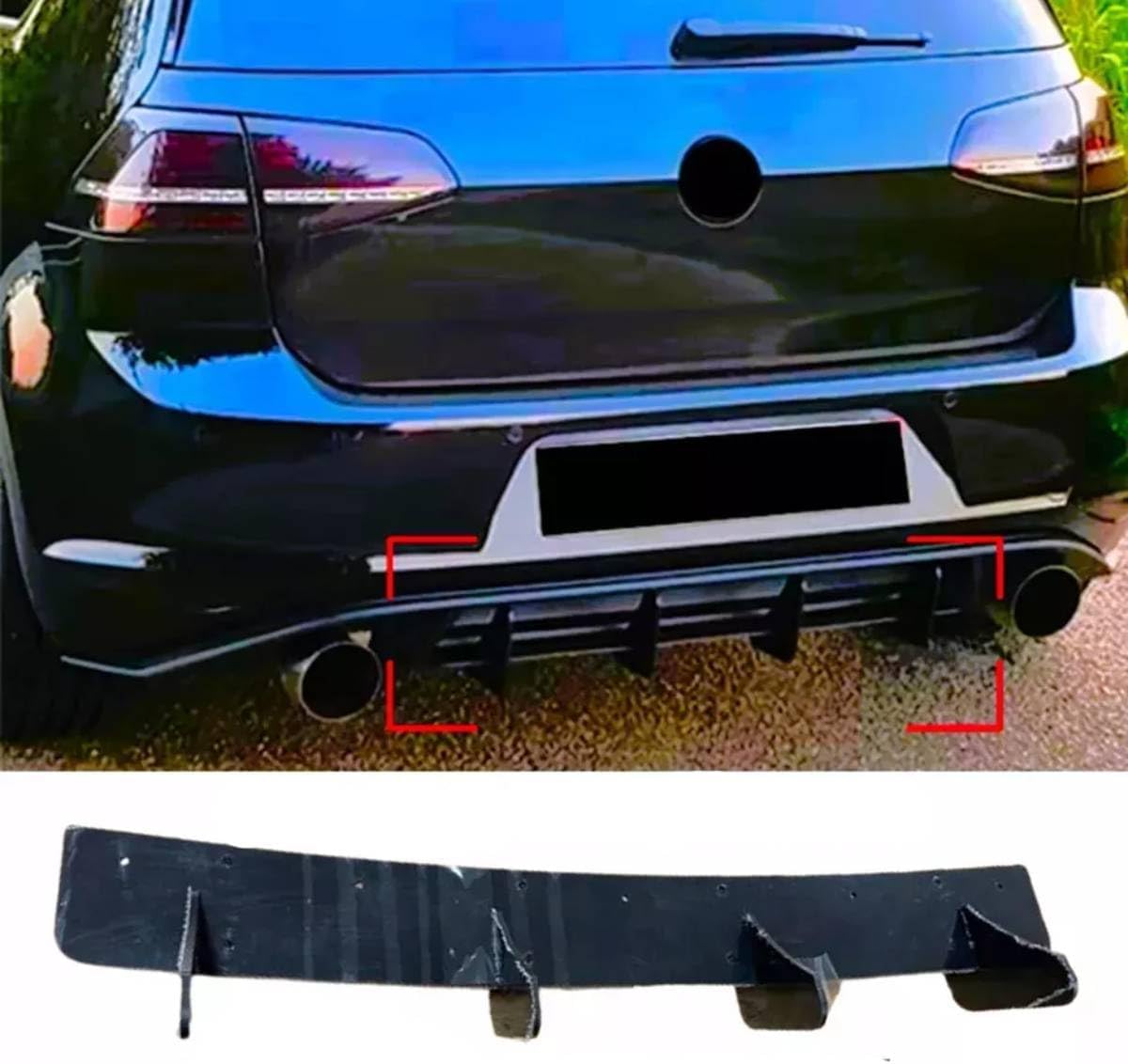 Auto Perfectionists UK Rear Blade Diffuser & Side Splitters Compatible With VW Golf GTI MK7 2013-2020 ABS Gloss Black