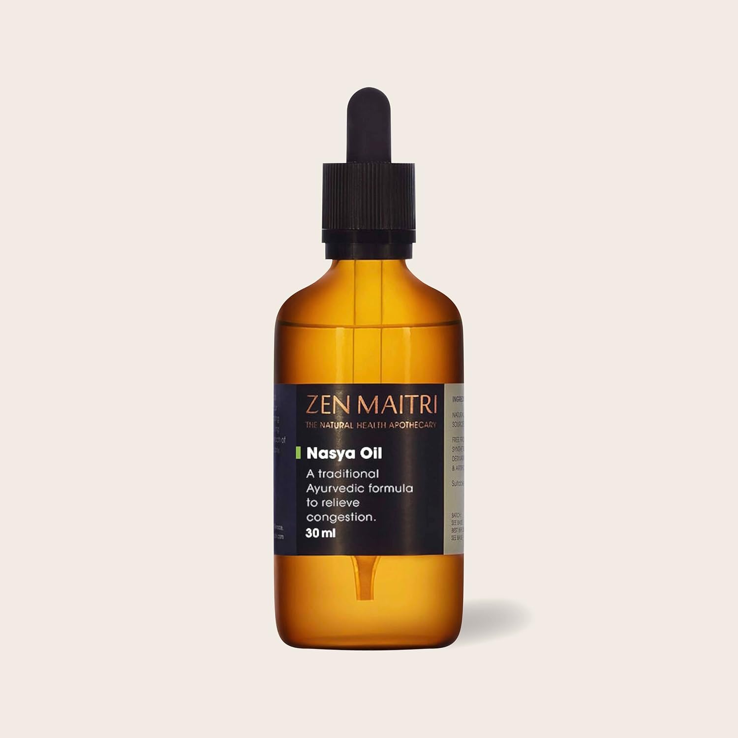 Natural Sinus Relief Decongestant Allergy Relief Support Natural Ingredients | Zen Maitri Nasya Ayurvedic Herbal Oil (30ml)