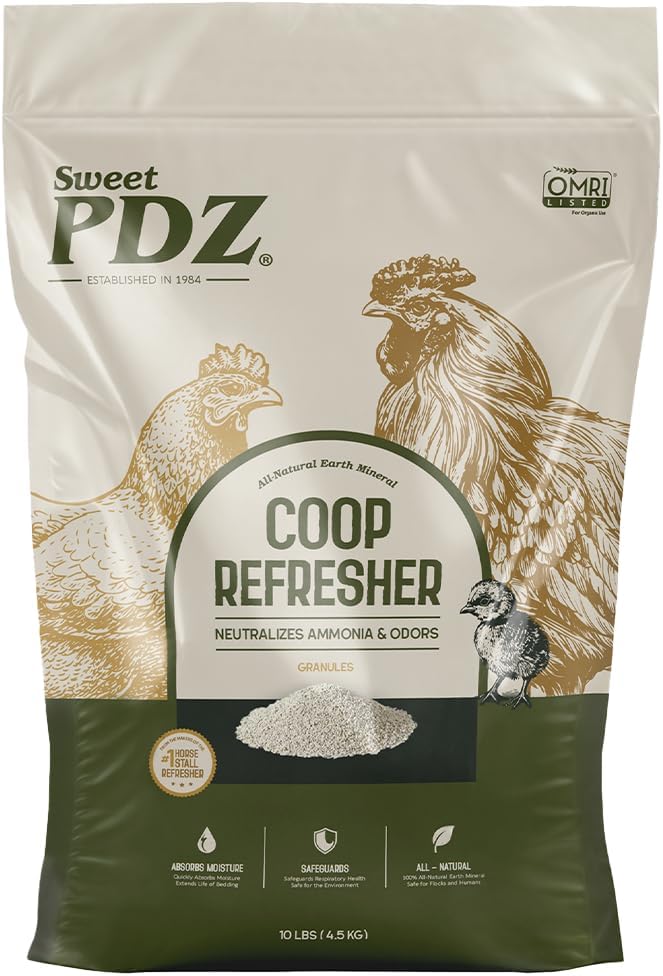 Sweet PDZ - Coop Refresher - Zeolite Odor Eliminator - Essential Chicken Coop Accessory - 10 lbs