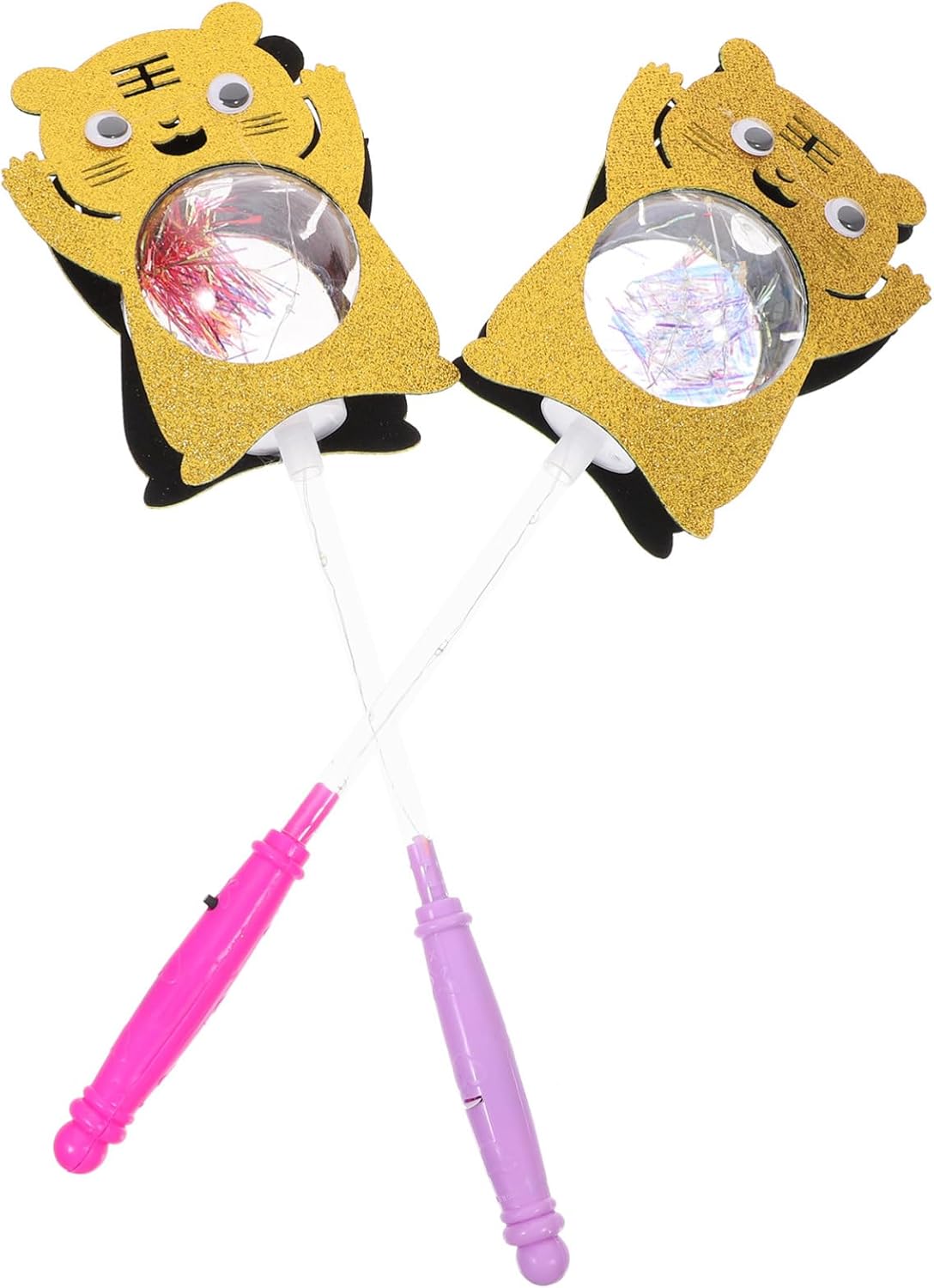 Zerodeko 2pcs Glowing Star Ball Lanterns Tiger Pattern Decorative Lanterns Chinese Year Party Decor