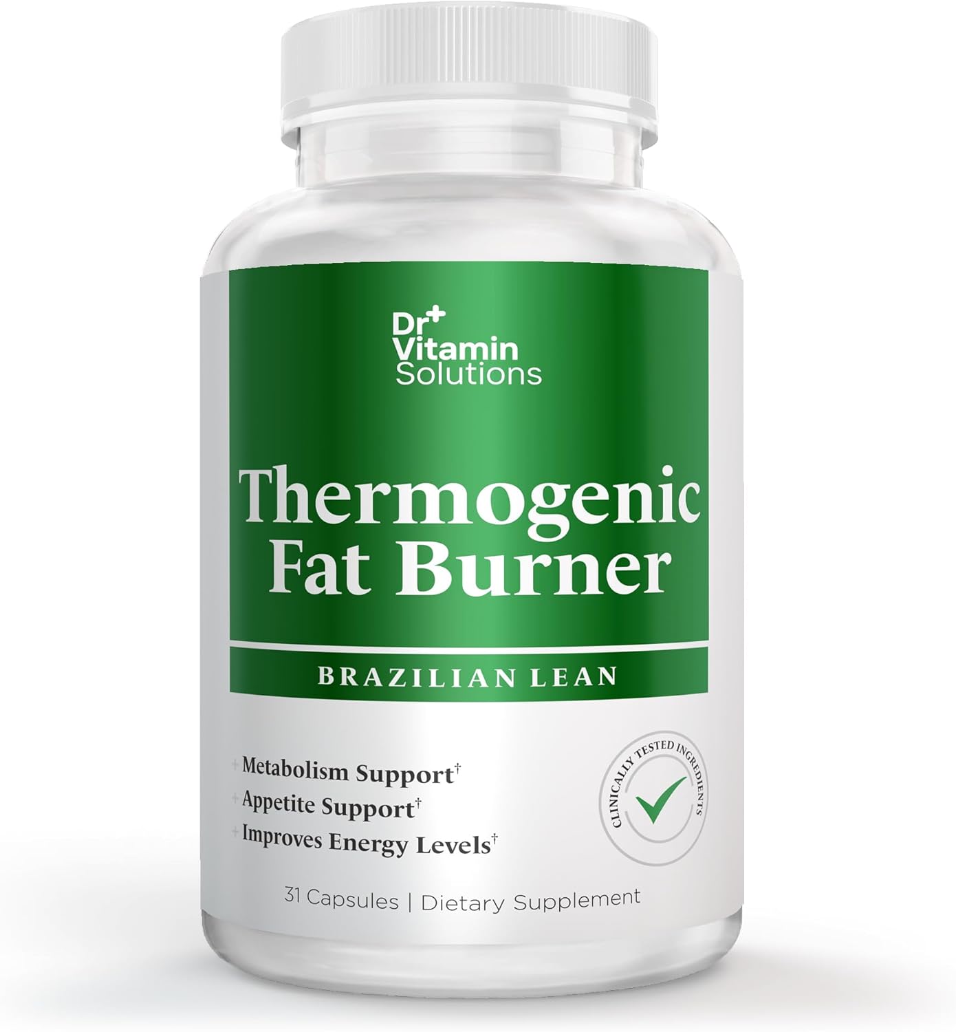 DR VITAMIN SOLUTIONS Thermogenic Fat Burner for Women and Men - Appetite Suppressant for Weight Loss, 31 Capsules