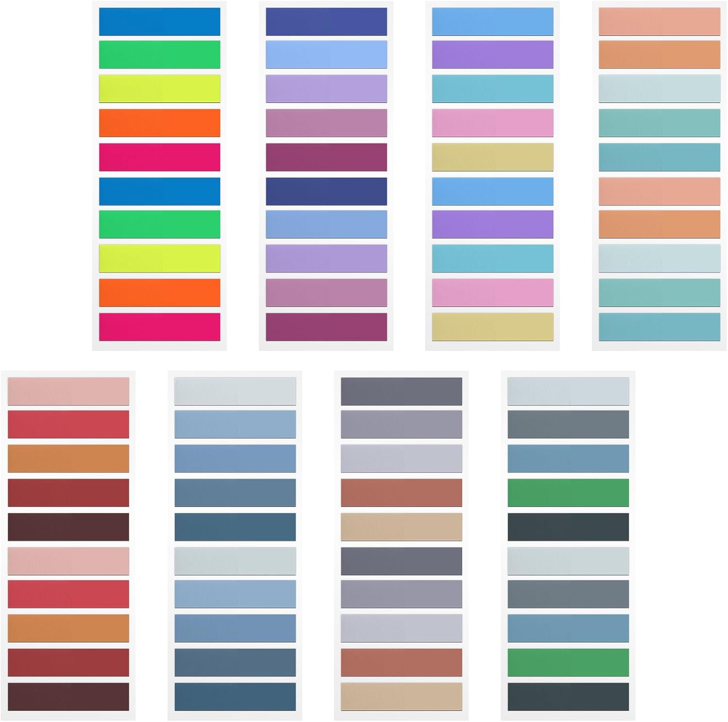 Sticky Tabs Morandi 1600 PCS Book Tabs,Transparent 8 Pads Annotation Post Note Book Flags Page Markers Index Tabs 2024 Planner Relocatable Clear Sticky Tabs for Office School Supplies