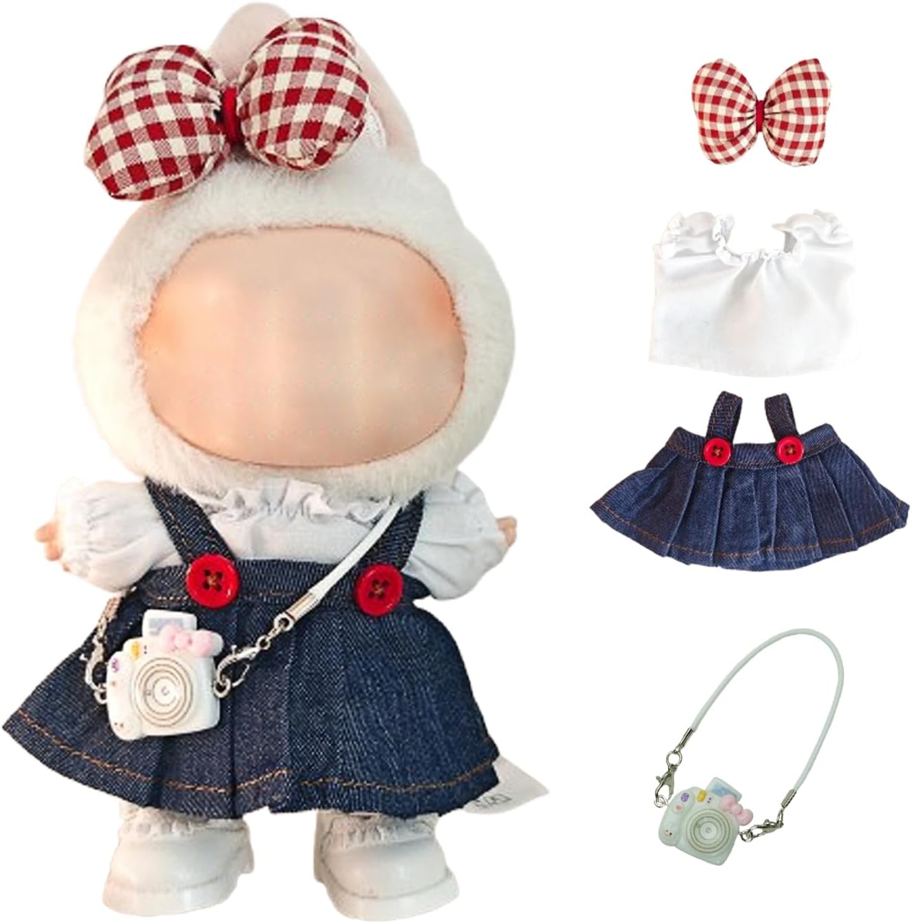 Labubu for Clothing Set,labubu for Accessories Chic Style Set (Denim Blue)