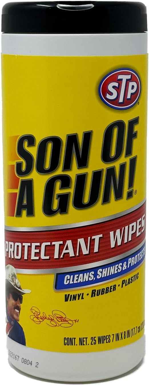 STP Son of a Gun Protectant Wipes, 25ct - All-in-One Car Cleaner and Ultimate Car Interior Care Products
