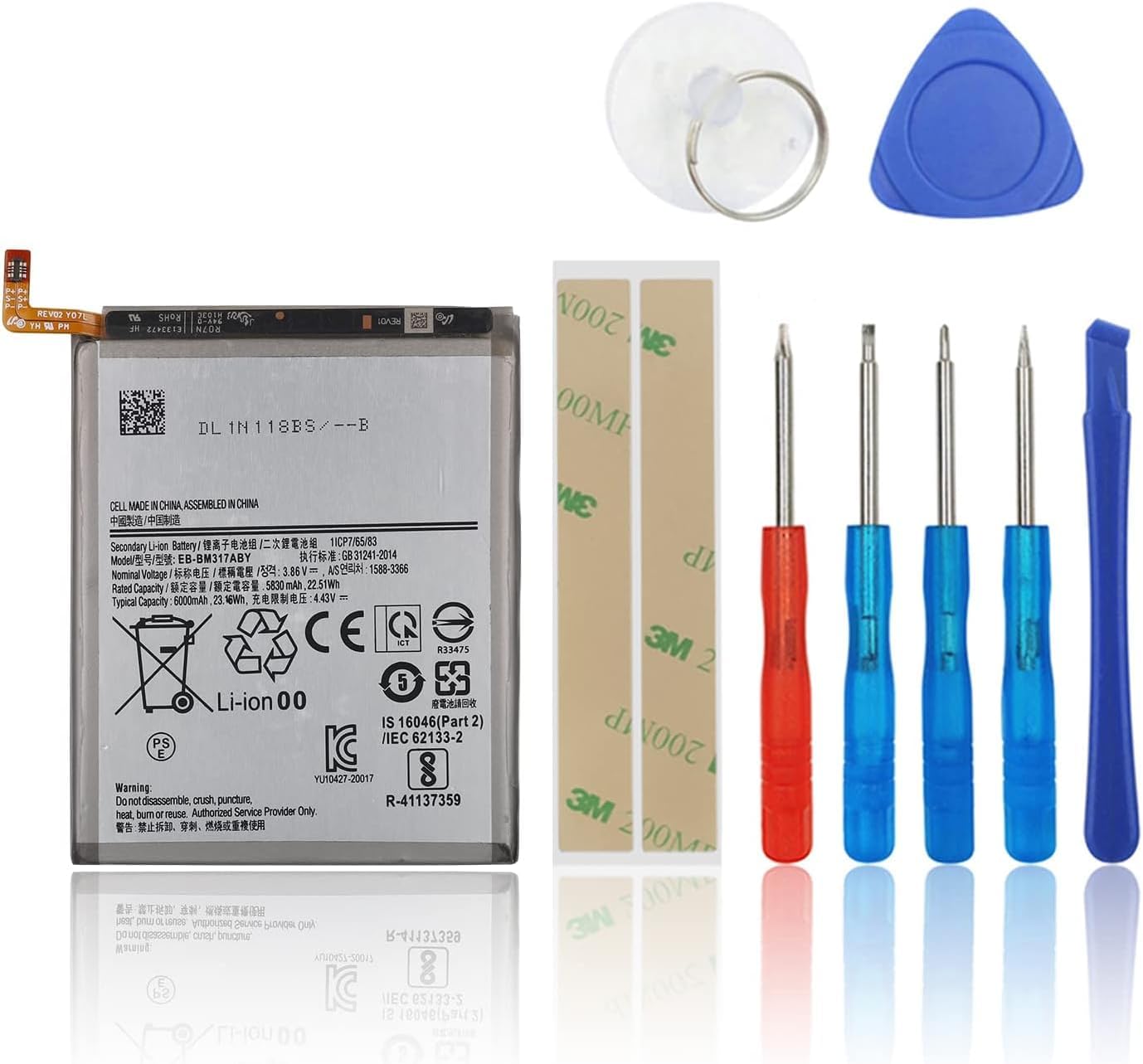 Replacement Battery Compatible with Samsung Galaxy M31 SM-M315 & M31s SM-M317 EB-BM317ABY with Toolkit