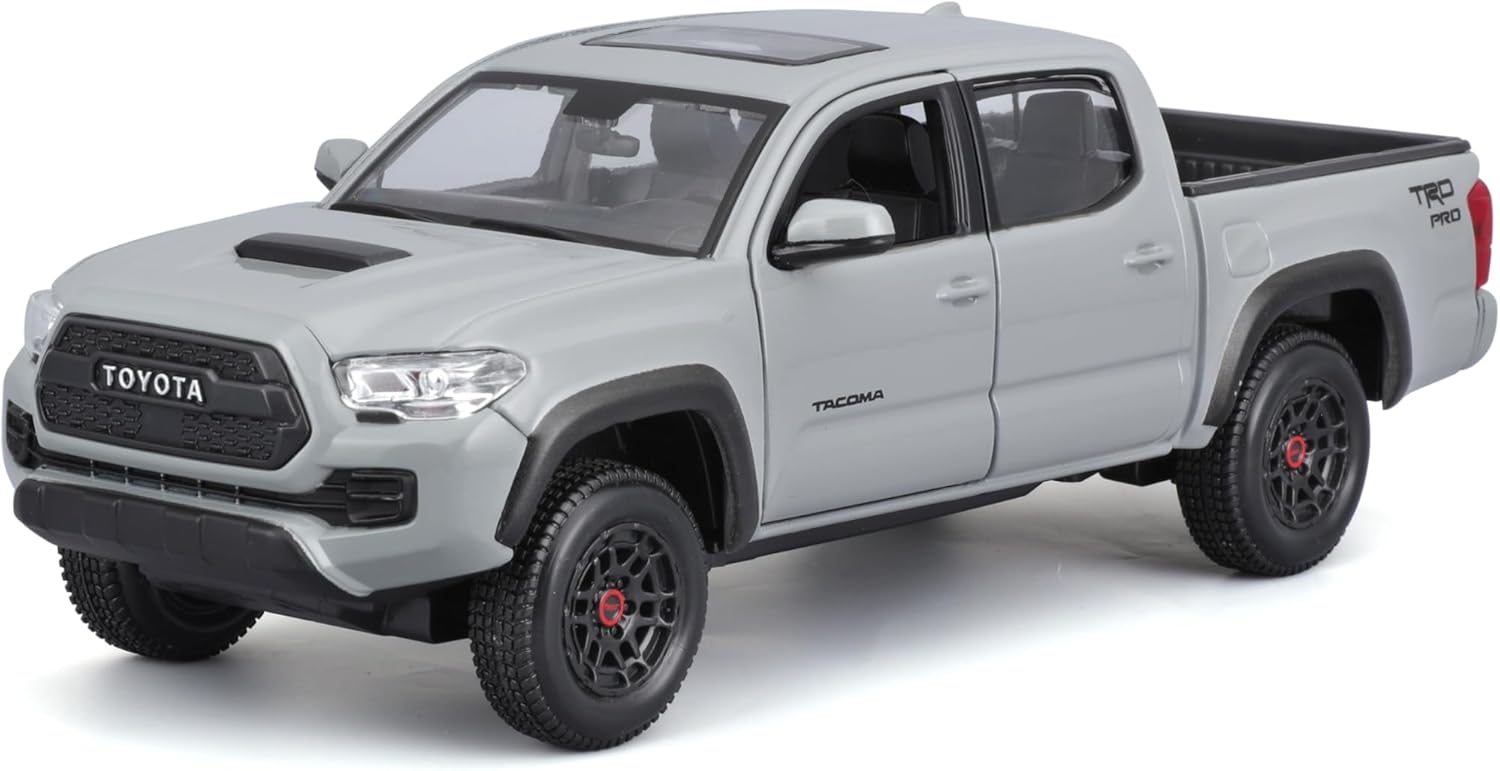 Maisto 2021 TOYOTA TACOMA Pick Up Truck- 1:27 Scale - Incredibly Detailed Die-Cast Replica Collectible Model Vehicle, Gray