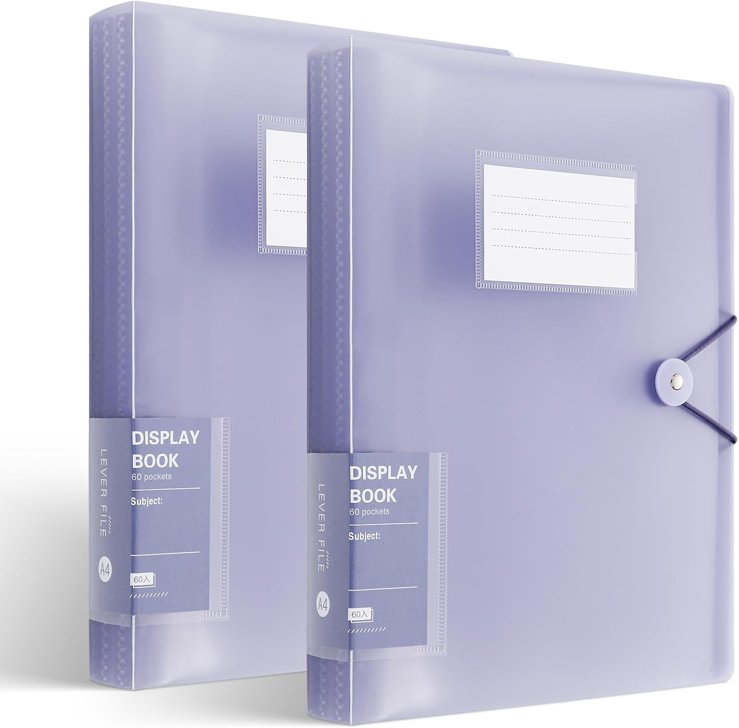 2 Pack Total 120 Pockets A4 Display Folders, Display Book Folder with Plastic Sleeves and Safety Rope Presentation Folders Document Project Folder for School and Offices