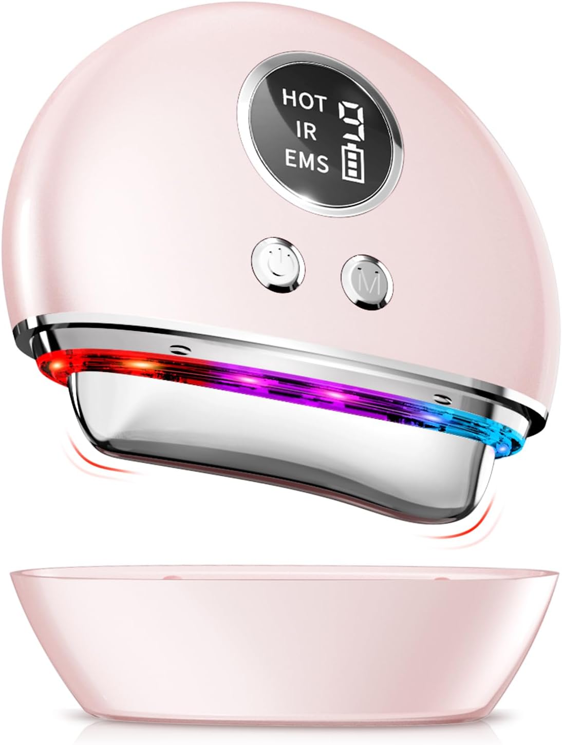 Face Massager Electric Sculpting Device: Facial Neck Massager Beauty with 9 Adjustment Levels 4 Modes - 45°C Heat EMS Microcurrent Technology 3 LED - Face Lifting Device GuaSha Tool for Skin Body Care