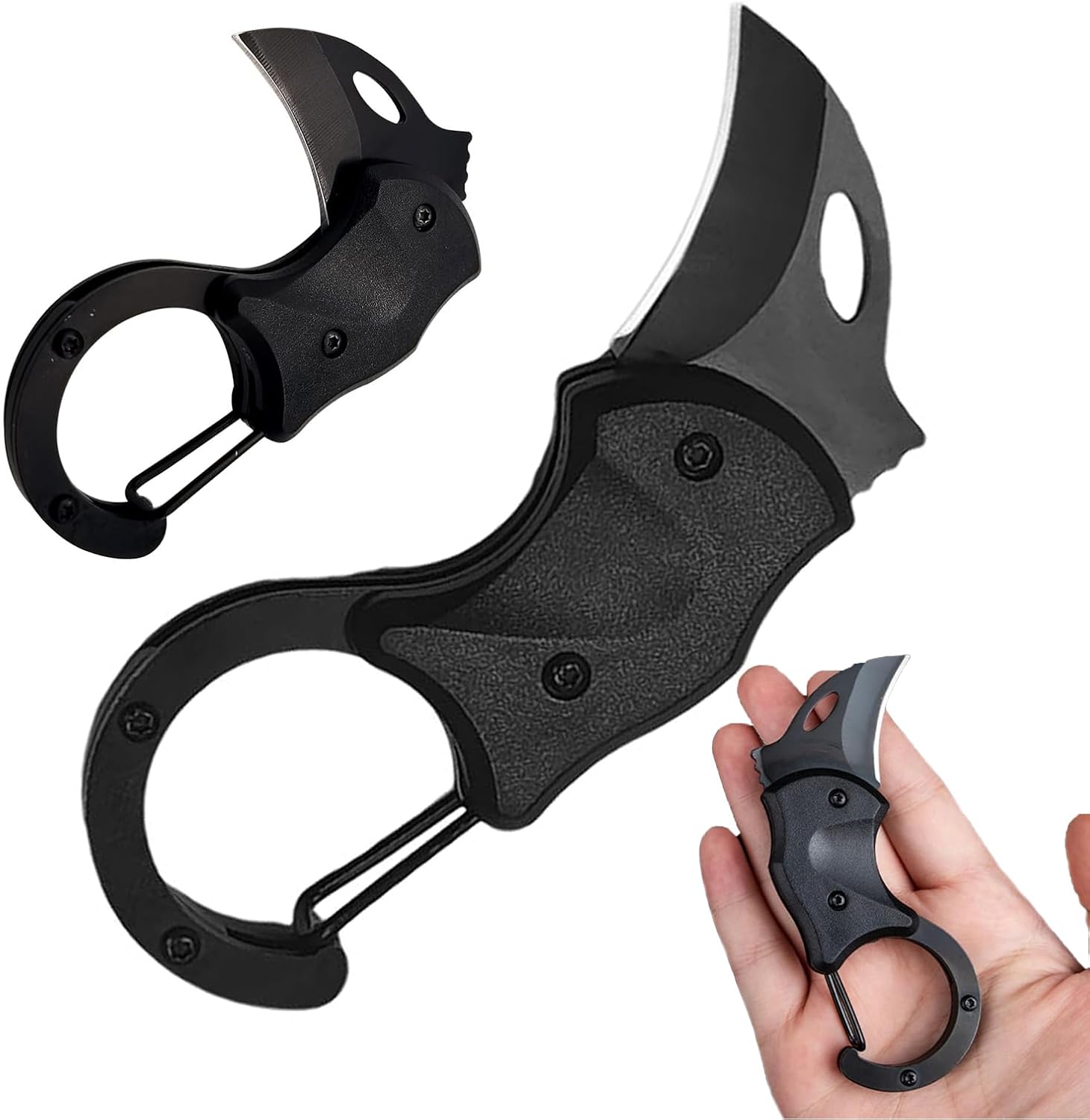 Roontin Pocket Knife - UK Legal Small Pocket Knife for Men, Cool Carabiner Knife Box Cutter with 1.34 Inch Stainless Steel Blade, Mini Folding Knives EDC Gadgets for Everyday Carry