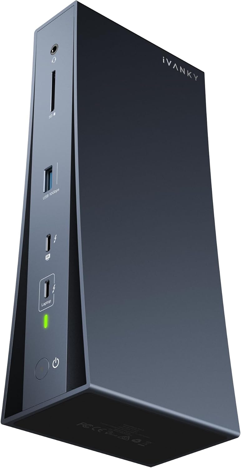iVANKY Thunderbolt 5 Dock FusionDock Pro 3 Docking Station with 11-Port 180W Power, Single 8K, Dual 6K@60Hz for MacBook M/Pro/Max Series, Triple Display for Windows TB5/4, 120Gbps, 2.5GbE