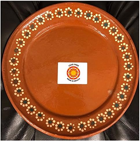 Set of 4 Made in Mexico 24cm 9.5" Grande Large Mexican Dinner/Salad Clay Barro Plates