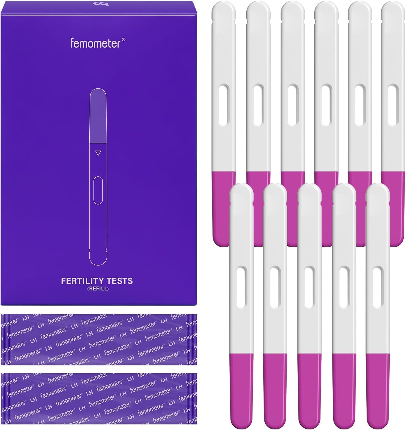 Femometer Ovulation Test Strips Refill for Ivy-103 Only, 20 Pack LH Test Strips for Women, Fertility Test Strips, Powered by femometer Ovulation Tracker App, Over 99% Accurate Result