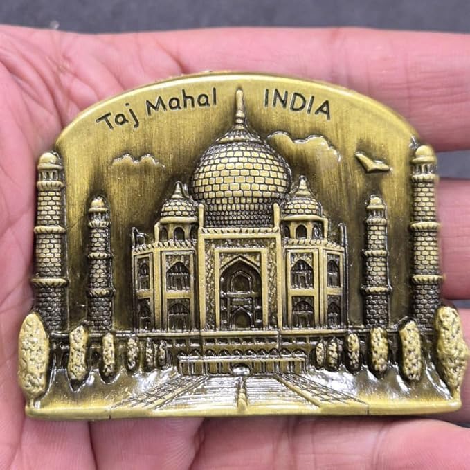 Metal Fridge Magnet, Taj Mahal India 3D Metal Magnet for Fridge, Study Table, Office Desk, Premium Gift, Best Home Dcor Item for Travel Enthusiasts, Handmade