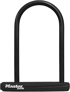 Master Lock Black Bike Lock with Key, Standard Size U-Lock for Bicycles and Other Outdoor Equipment, Anti-Theft Lock for Bikes, 8320D