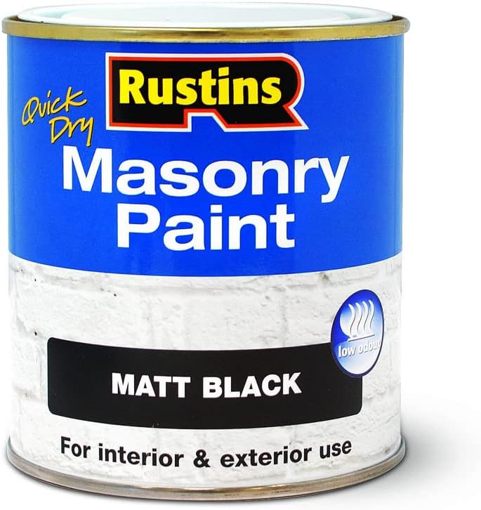 RUSTINS Masonry Paint Matt Black 500ml