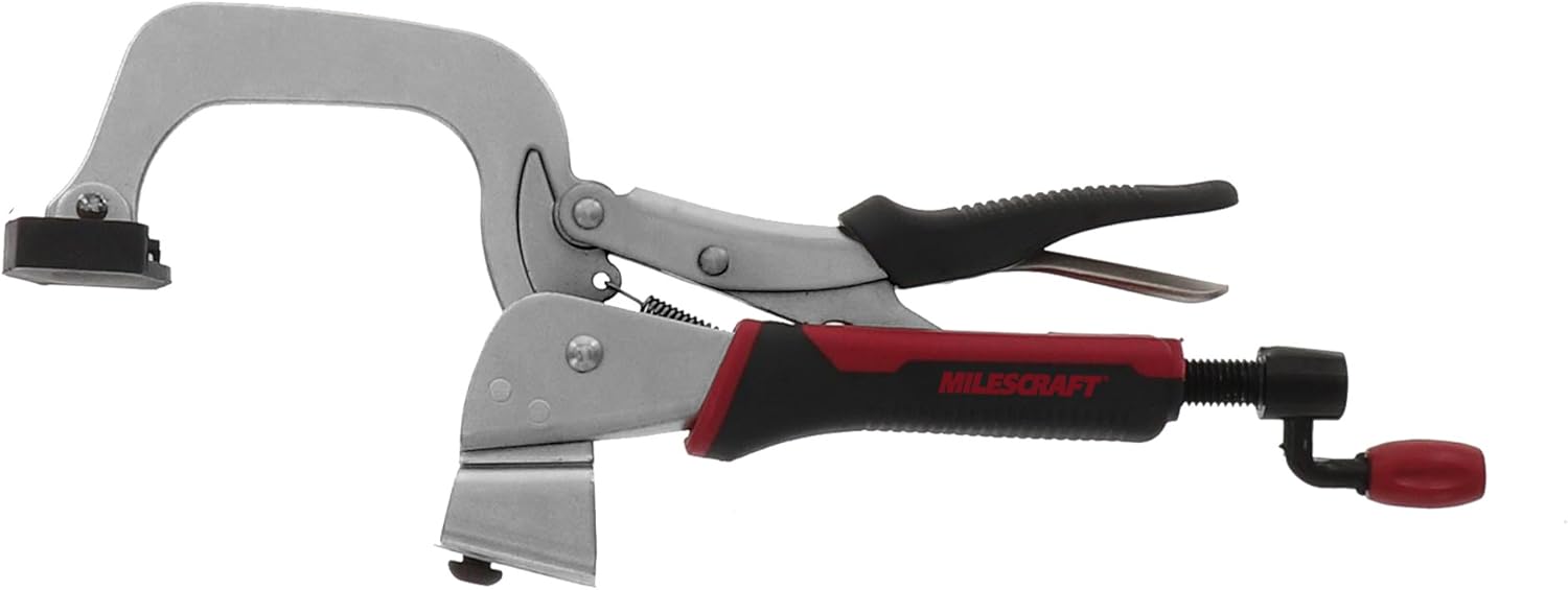 Milescraft 4006 3in Bench Clamp – Heavy Duty Hold Down Clamps with Non-Marring Rubber Pad for Use with T-Tracks, Clamp Tables & Clamping Plates on Different Woodworking Projects