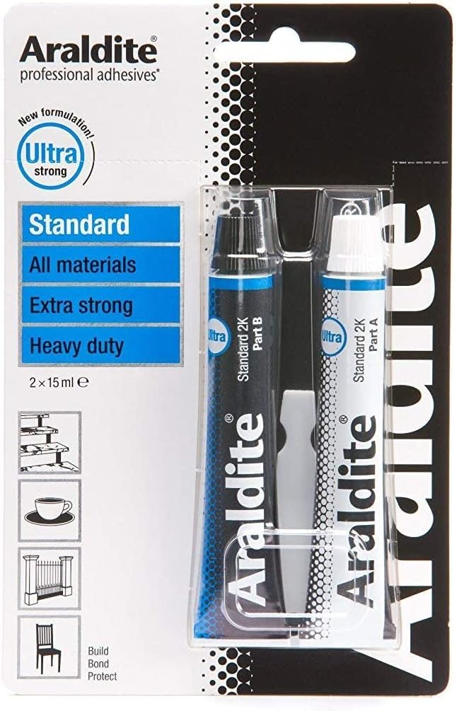 Araldite Ultra Strong Adhesive Glue Blue Standard 2 X 15ml Tubes
