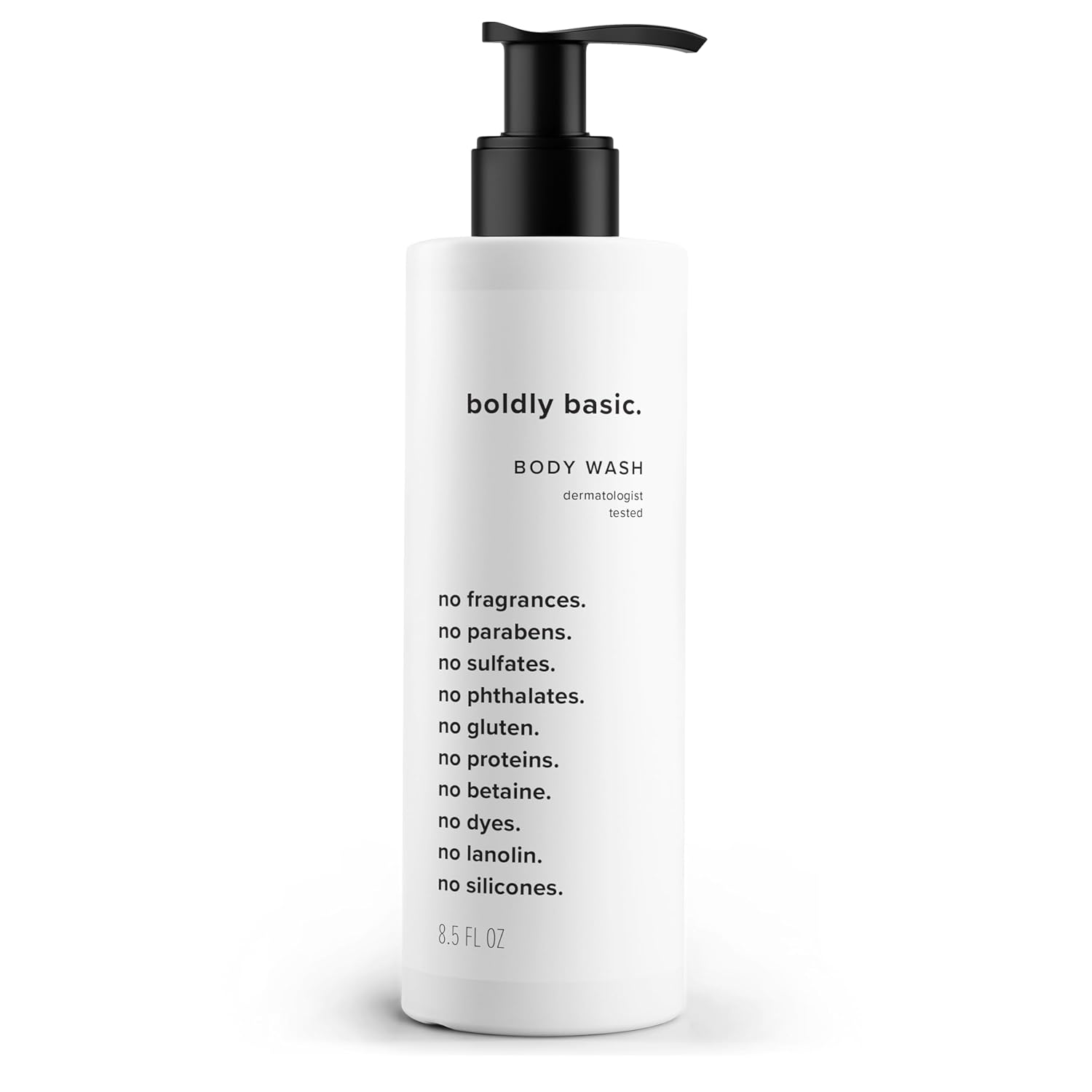 Fragrance Free Body Wash - Gentle Bodywash on Sensitive Skin - Unscented Shower Gel - Dermatologist Tested - No Sulfates, Parabens or Gluten - Non Comedogenic and Hypoallergenic