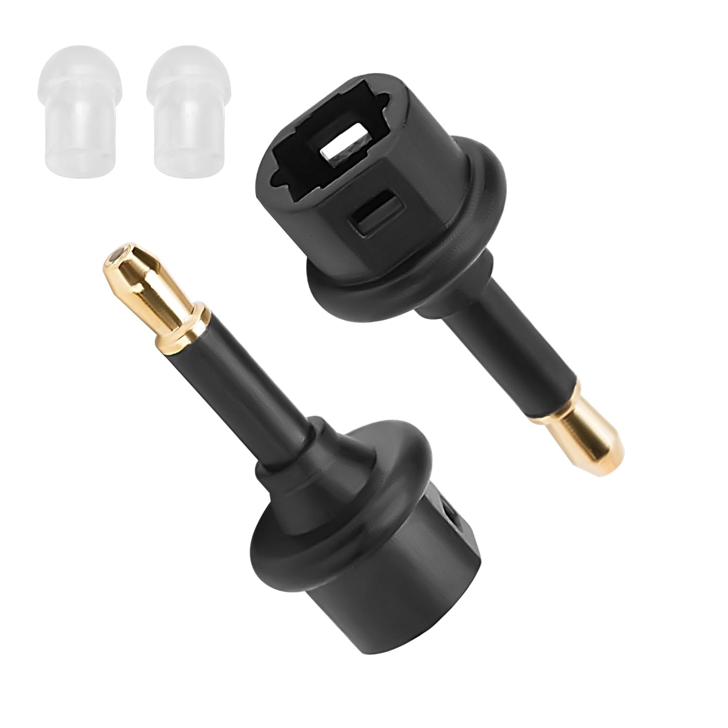 Toslink to Mini Toslink (3.5mm Jack) Audio Adapter 2 Pack, Toslink Female to 3.5mm Jack Mini Male S/PDIF Optical Fiber Digital Connector Converter Compatible for Sound Bar, Home Theater