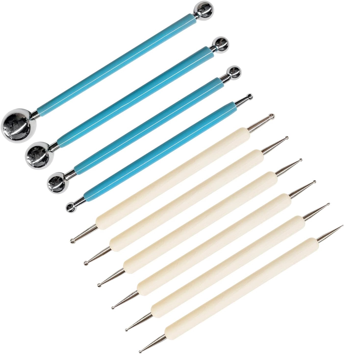 10Pcs Dotting Tools, Ball End Dot Art Tools for Rock Painting, Pottery Clay Modeling Embossing Art Mandala