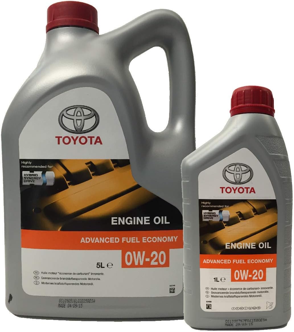 Toyota Genuine Synthetic Engine Oil 0W-20 Hybrid Engines Pack of 6 Litres