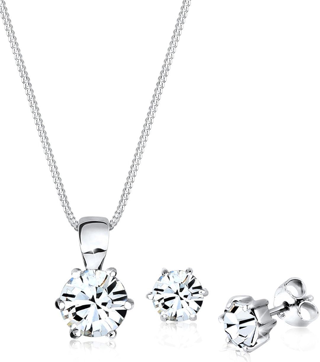 Elli Jewelry Set Classic Crystals in 925 Sterling Silver