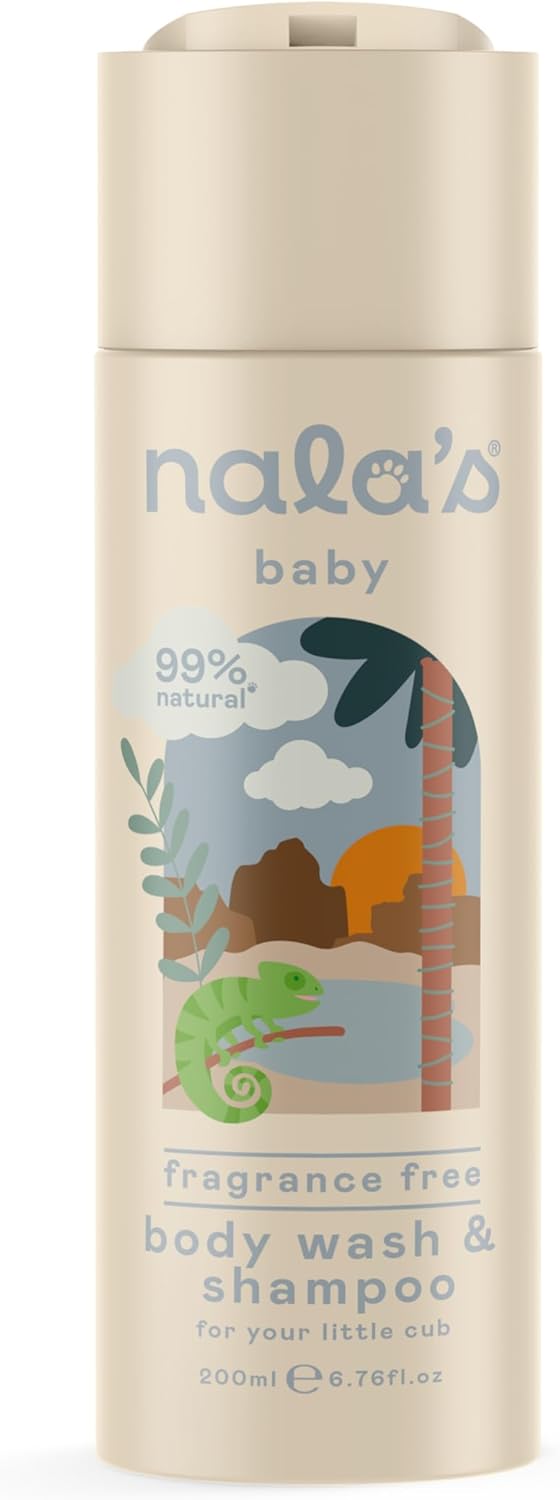 Nala's Baby Body Wash & Shampoo | Award-winning | 99% Natural | Dermatologically-tested and Paediatrician-approved | Tear-Free | Nourishing Oat and Shea Butter | Vegan | 200ml | Nalas Baby
