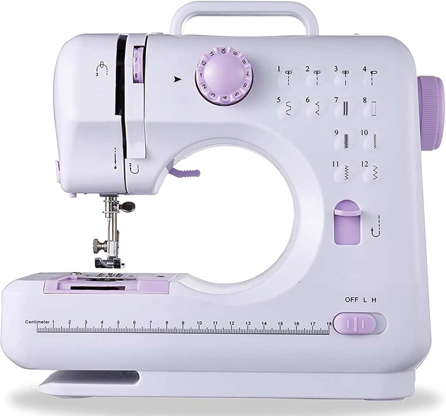 Mini Sewing Machine for Beginners Small Portable Electric Sewing Machines with 2 Speed 12 Built-in Stitch Patterns with UK Plug