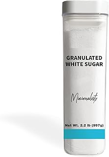 Minimalist Granulated White Sugar, 2.2 lb, Versatile Pantry Staple, Sweet Taste, Reusable Packaging
