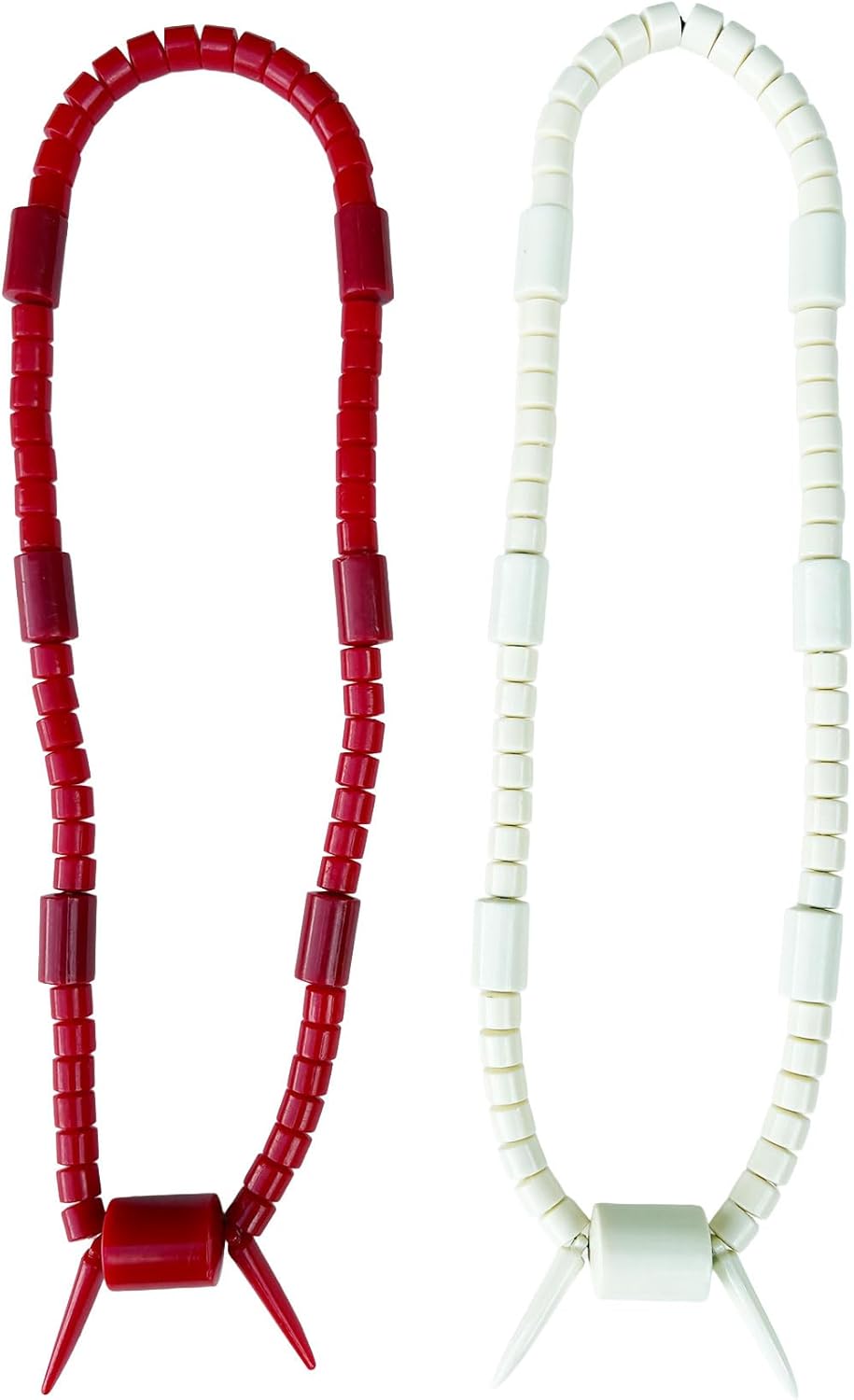 Mbariket Nigerian Igbo Beaded Jewelry – Necklace or Bracelet for Men & Women | Traditional African Wedding & Cultural Wear | Red & Off-White