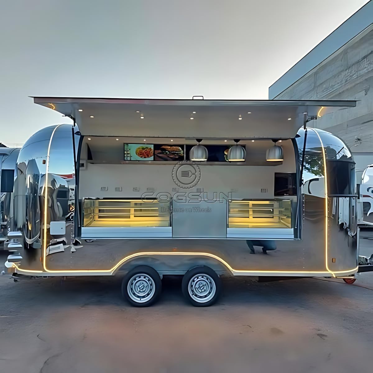 Mirror Food Trailer Camp Truck for Sale Deposit Advance Payment Mobile Travel Trailer with Full Kitchen Trailer