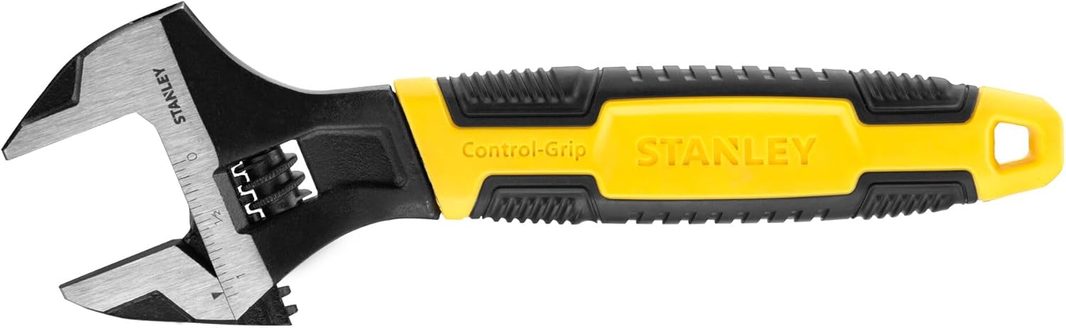 STANLEY MAXSTEEL Adjustable Wrench 30 x 200 mm Protective Phosphate Finish and Ergonomic Bi Material Handle 0-90-948