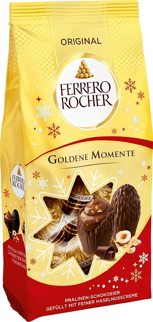 Rocher Golden Moments Milk Chocolate Christmas Gift for Sharing 90g Bag