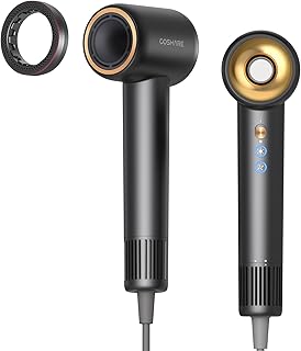 Hair Dryer, Negative Ionic Blow Dryer with Essence Ring - Low Noise Thermo-Control Hairdryer for Fast Drying High Speed, Travel Hair Dryers for Women, Care Hair Dryer (Black)