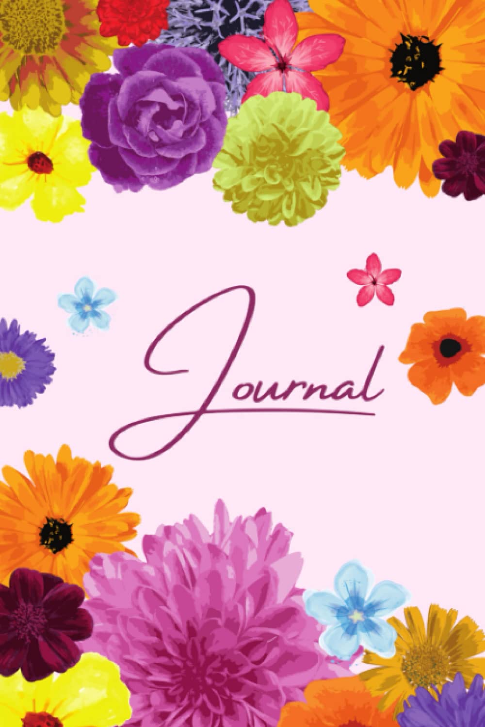 Cute Journal for Journaling With Floral Design College Rule
