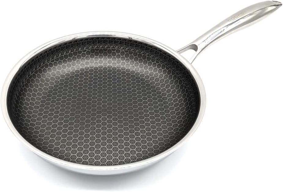 9 Inch Hexagon Surface Hybrid Stainless Steel Frying Pan