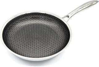9 Inch Hexagon Surface Hybrid Stainless Steel Frying Pan