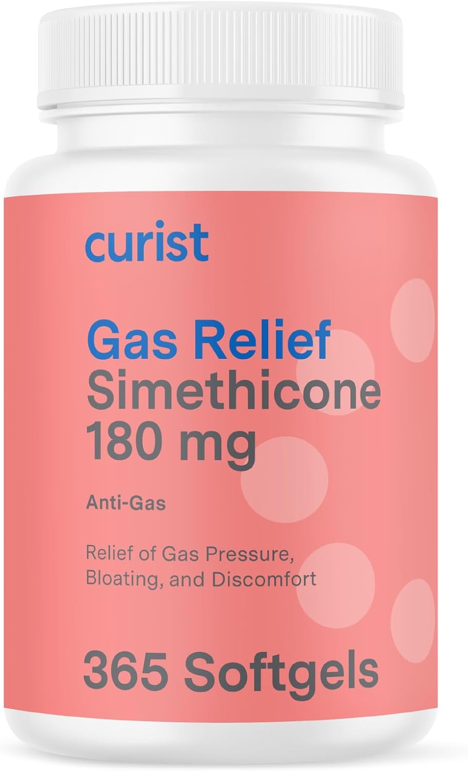 Curist Gas Relief Simethicone 180 mg Softgels (365 Count) - Digestive Relief, Bloating Relief & Anti Flatulence Gas Pills for Adults - Aids Bloating Relief (365 Softgels)