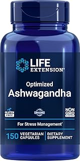 Life Extension Optimized Ashwagandha, 150 Veg Caps - Non-GMO, Gluten Free, Vegetarian Capsules