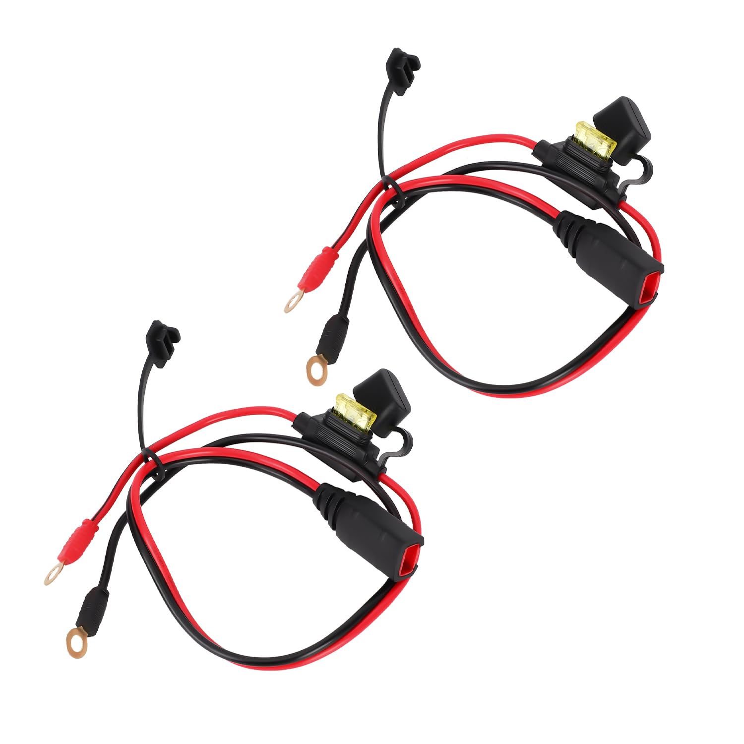 2pcs Wire Harness, Compatible with NOCO GC002 X-Connect M6 (1/4in) Eyelet Terminal Connector Trickle Charger Cables Battery Tender Leads Accessories Cables for NOCO