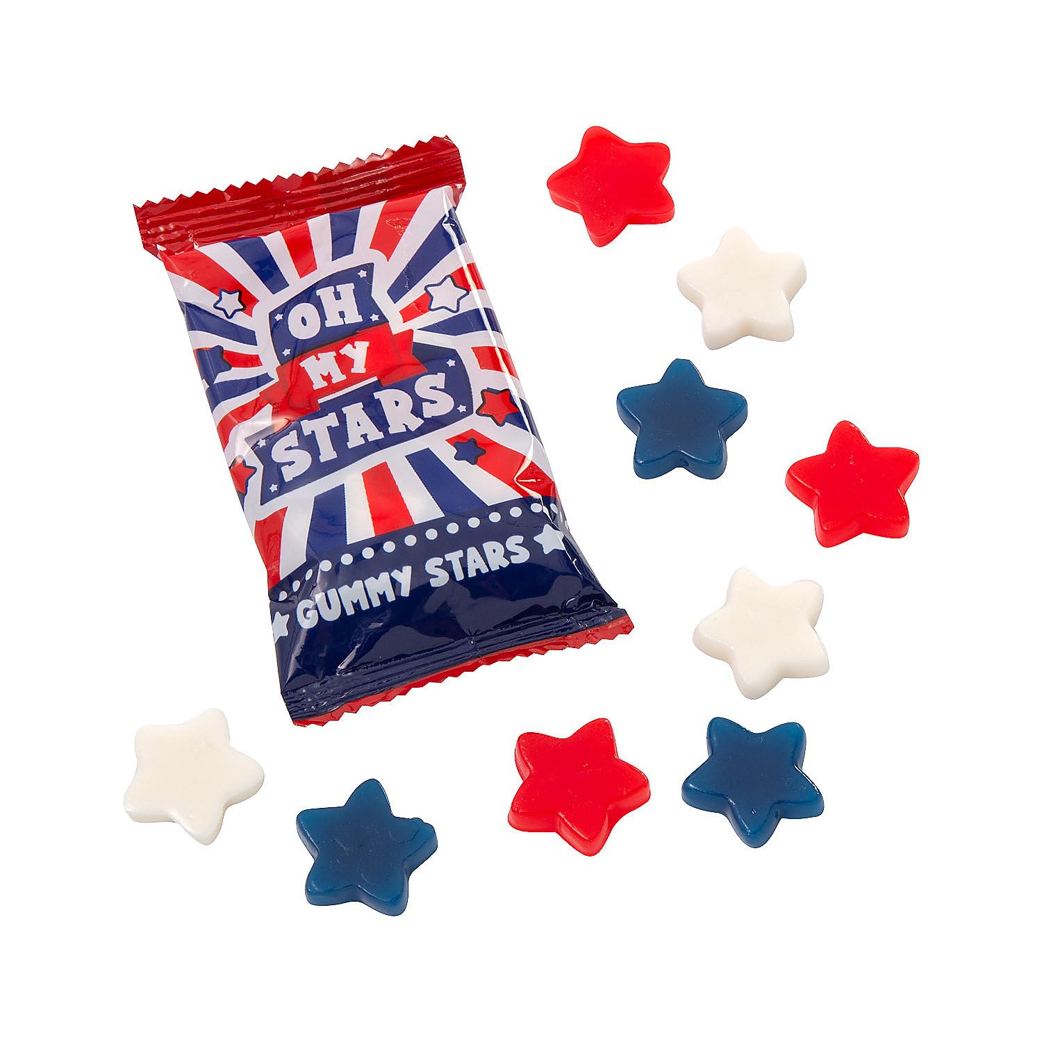 Patriotic Star Gummy Packs 24 Pieces