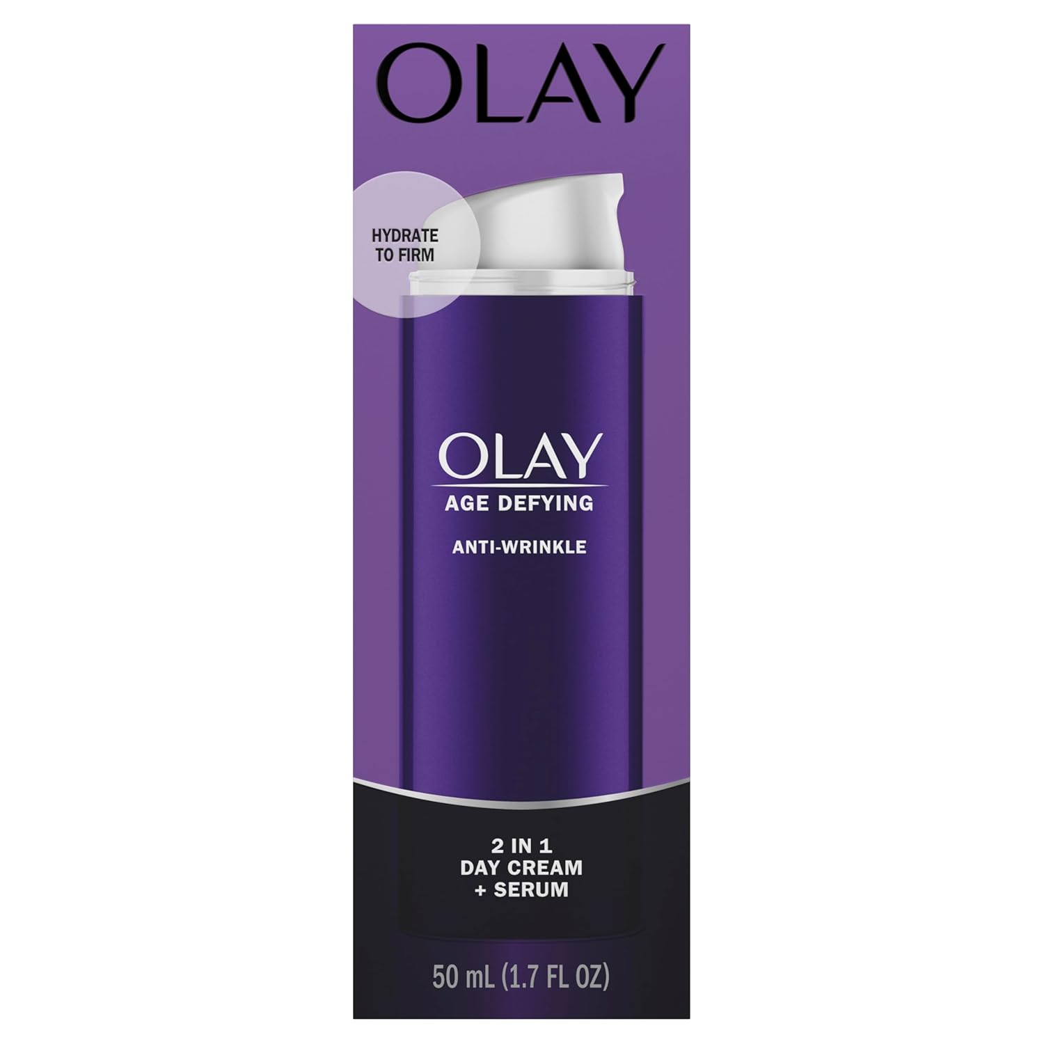 Olay Face Serum by Age Defying Anti-Wrinkle 2-in-1 Day Cream Plus Face Serum, Aloe Vera, 1.7 Fl Oz
