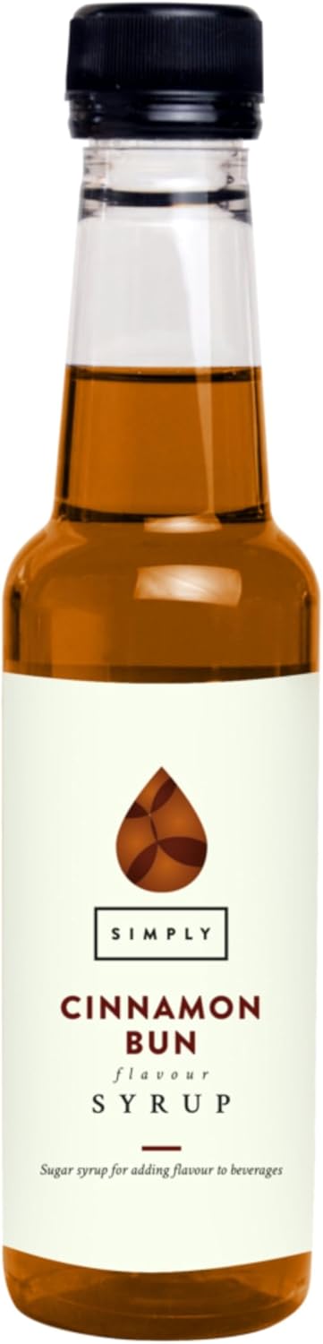 Simply Cinnamon Bun Syrup, Vegan, Nut Free & Halal Certified Flavoured Syrup for Coffee, Cocktails & Baking (250ml)