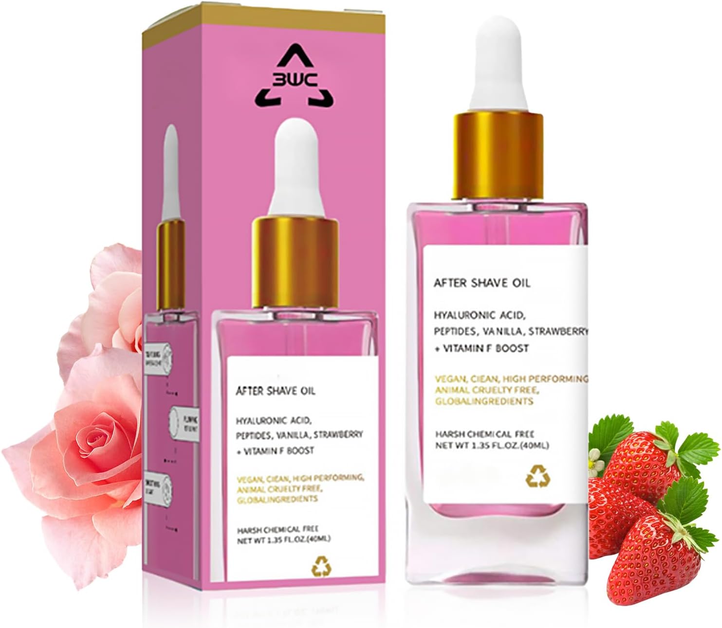 Truly After Shave Oil for Women - Strawberry Vanilla After Shave Oil for Smooth Skin - Post-Shave Balm to Reduce Ingrown Hairs & Hydrate Skin – Soothing Formula