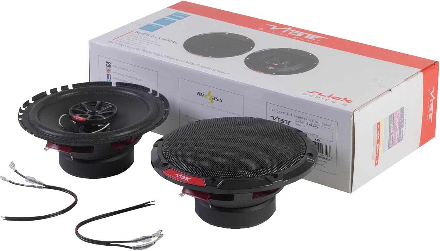 VIBE Slick 6.5” inch Coaxial speaker - 80/240 W, Black