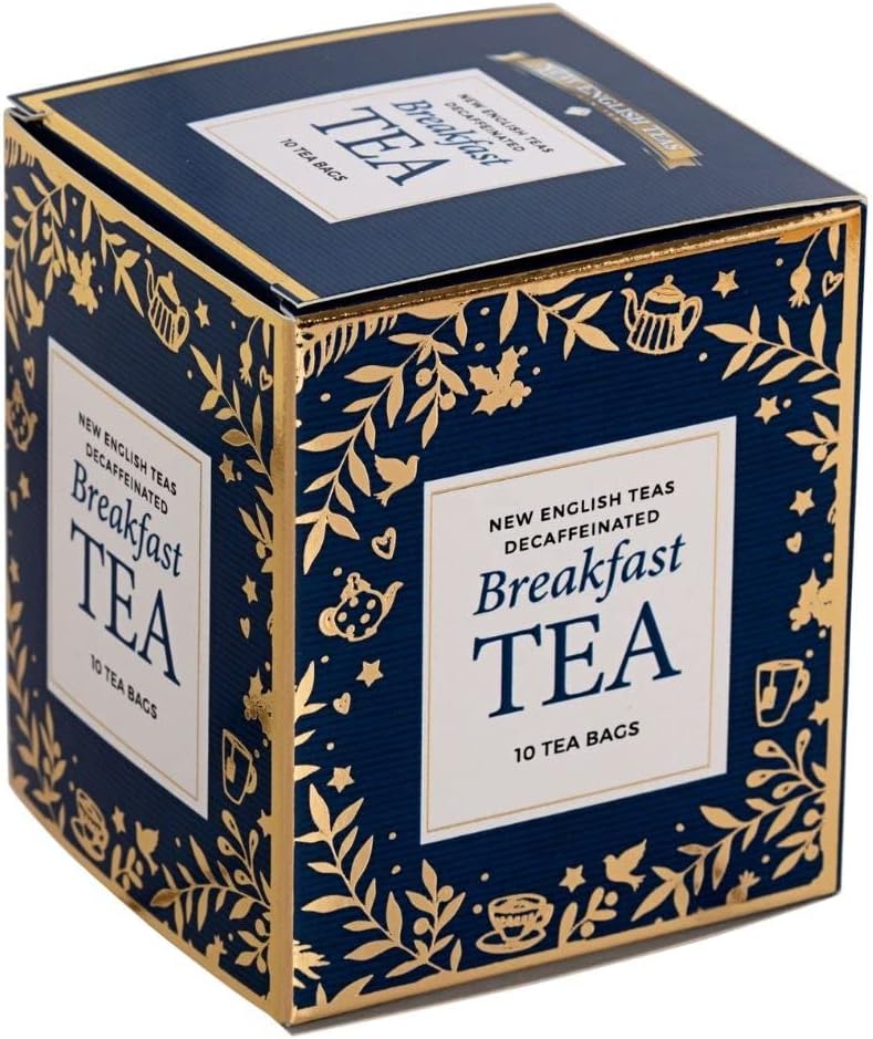 New English Teas Navy Tea Carton with 10 Decaffeinated English Breakfast Teabags
