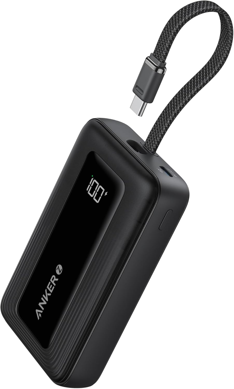 Anker Zolo Power Bank, 10,000mAh 30W High-Speed Portable Charger with Built-In USB-C Cable, Fast Charging Battery Pack for iPhone 16/16 Plus/16 Pro/16 Pro Max/15 Series, Galaxy, iPad, and More